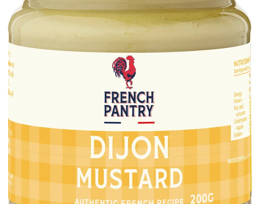 French Pantry Dijon mustard in 200 G glass jar.